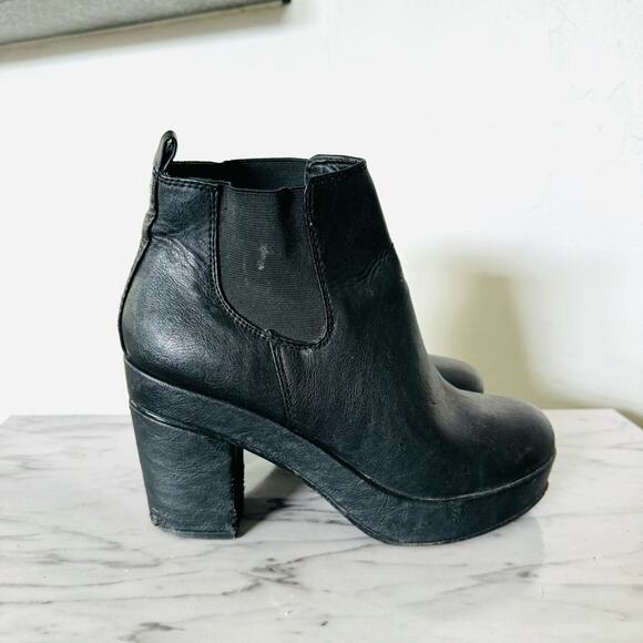 Asos Womens Ankle Chelsea Boots Block Heel Platform Faux leather Black. Womans 6 - Picture 4 of 12